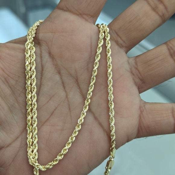 10kt real gold rope chain 2.9 mm 22 inches - Picture 4 of 10